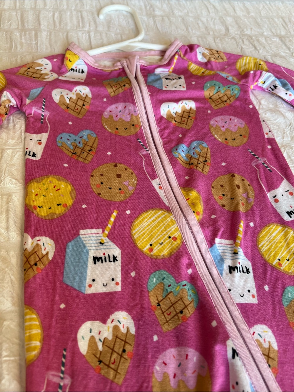 Little Sleepies Pink Milk & Cookies Footie Pajamas Size 6-12M VGUC - Picture 6 of 7